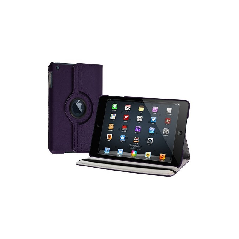 Housse coque étui pour Apple iPad Mini de luxe avec sytème de rotation à 360 degrès couleur violet