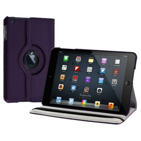 Housse coque étui pour Apple iPad Mini de luxe avec sytème de rotation à 360 degrès couleur violet