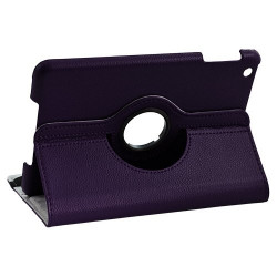 Housse coque étui pour Apple iPad Mini de luxe avec sytème de rotation à 360 degrès couleur violet