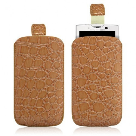 Housse coque étui pochette style croco pour Sony Ericsson Xperia x10