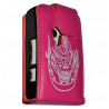 Housse coque étui Rose Fuchsia Tête de Mort pour Sony Ericsson Xperia X10 Mini + Film de protection d'écran