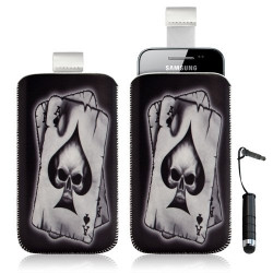 Housse coque étui pochette pour Samsung Galaxy Ace S5830 avec motif + Stylet mini