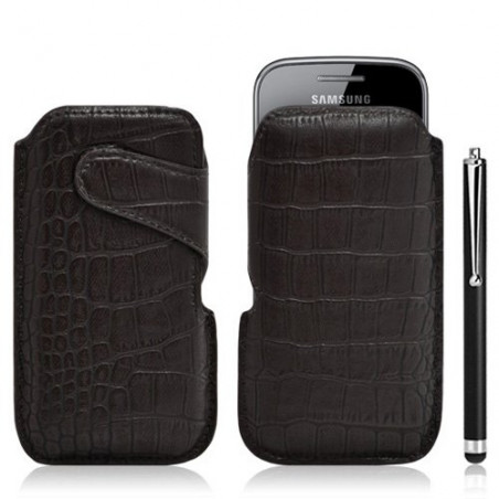 Housse coque étui pochette style croco pour Samsung Galaxy Gio S5660 + Stylet