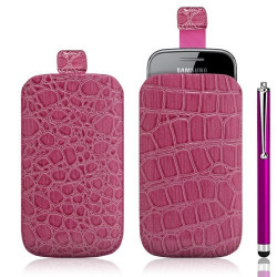 Housse coque étui pochette style croco pour Samsung Galaxy Gio S5660 + Stylet