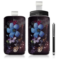 Housse coque étui pochette pour Sony Ericsson Xperia Play avec motif + Stylet luxe