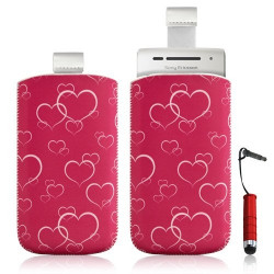 Housse coque étui pochette pour Sony Ericsson Xperia X8 avec motif + Stylet mini