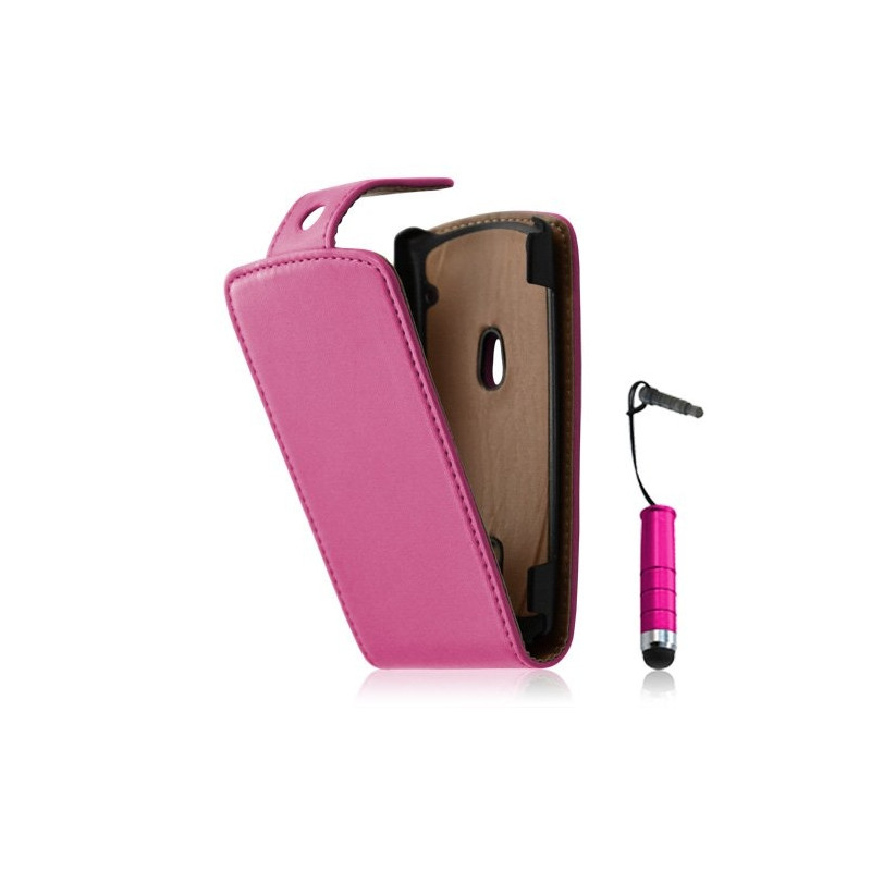 Housse étui coque pour Sony Ericsson Xperia Kyno couleur rose fuschia + mini stylet + film écran