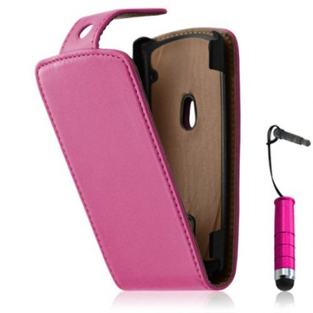 Housse étui coque pour Sony Ericsson Xperia Kyno couleur rose fuschia + mini stylet + film écran