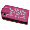 Housse coque étui rose fushia motif fleurs pour Blackberry Curve 8520 + film de protection