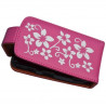 Housse coque étui rose fushia motif fleurs pour Blackberry Curve 8520 + film de protection