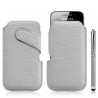 Housse coque étui pochette style croco pour Samsung Galaxy Ace S5830 + Stylet