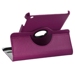 Housse coque étui pour Apple iPad Mini de luxe avec sytème de rotation à 360 degrès couleur rose fushia