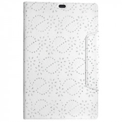 Housse Coque Etui Portefeuille Universel Style Diamant pour Archos 50 Helium 4G Couleur Noir