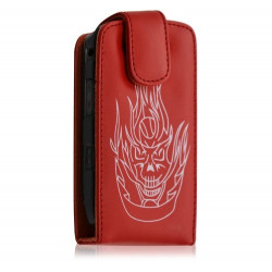 housse etui pour BlackBerry Torch 9800 Motif tête de mort couleur rouge + film protecteur ecran