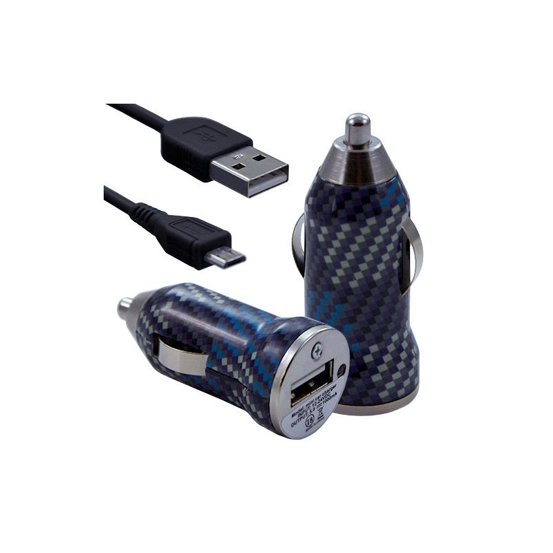 Chargeur voiture allume cigare USB avec câble data avec motif CV04 pour Sony : Xperia J / Xperia P / Xperia S / Xperia T / Xper