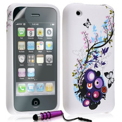 Housse étui coque en gel pour Apple Iphone 3G / 3GS avec motif HF01 + Mini sylet