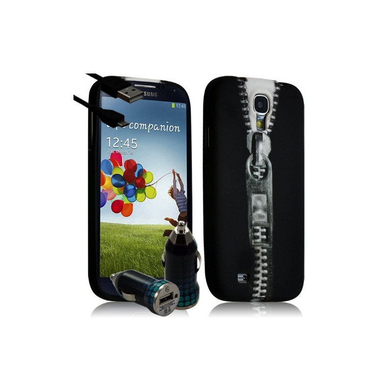 Housse Coque pour Samsung Galaxy S4 avec motif LM07 + Chargeur Auto