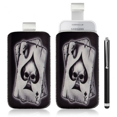 Housse coque étui pochette pour Samsung Wave 575 S5750 avec motif + Stylet luxe