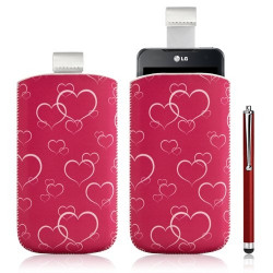 Housse coque étui pochette pour LG Optimus 2X avec motif + Stylet luxe