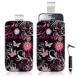 Housse coque étui pochette pour Samsung Galaxy S i9000 avec motif + Stylet mini