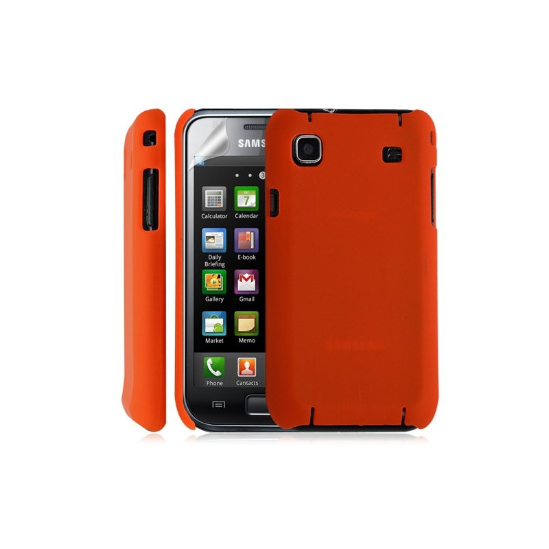 Housse étui coque rigide pour Samsung Galaxy S i9000 couleur orange + Film de protection