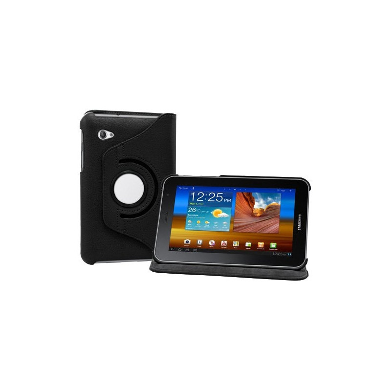 Housse coque étui pour Samsung Galaxy Tab 7.0 Plus P6200 de luxe avec sytème de rotation à 360 degrès couleur noir