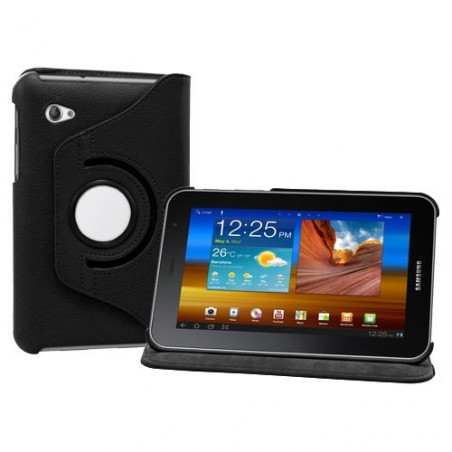 Housse coque étui pour Samsung Galaxy Tab 7.0 Plus P6200 de luxe avec sytème de rotation à 360 degrès couleur noir