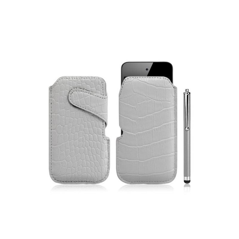 Housse coque étui pochette style croco pour Apple Ipod Touch 4G + Stylet