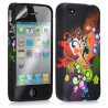 Housse étui coque en gel pour Apple Iphone 4 / 4S avec motifs + film protecteur