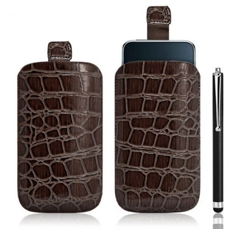 Housse coque étui pochette style croco pour Apple Ipod Touch 1G/2G/3G + Stylet