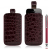 Housse coque étui pochette style croco pour Apple Iphone 4/4S + Stylet