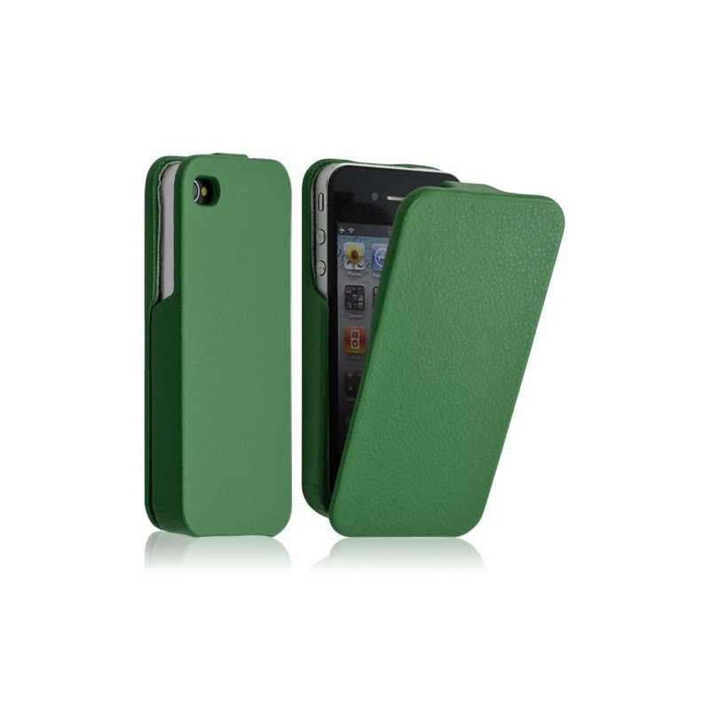 Housse coque étui pour Apple Iphone 4 / 4S couleur vert + film protecteur