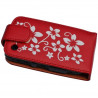 Housse coque étui rouge motif fleurs pour Blackberry Curve 8520 + film de protection