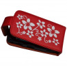 Housse coque étui rouge motif fleurs pour Blackberry Curve 8520 + film de protection