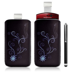 Housse coque étui pochette pour Sony Ericsson Xperia Kyno avec motif + Stylet luxe