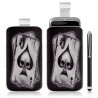 Housse coque étui pochette pour HTC Wildfire S avec motif + Stylet luxe