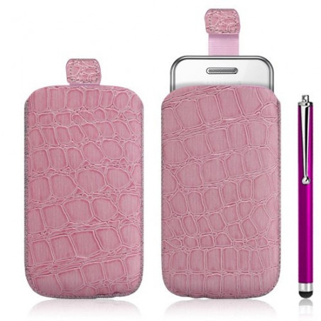 Housse coque étui pochette style croco pour Samsung Player One S5230 + Stylet