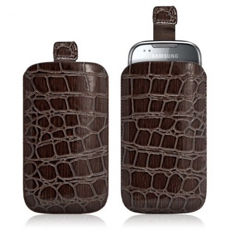 Housse coque étui pochette style croco pour Samsung Galaxy Naos i5801