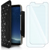 Housse Coque Etui Portefeuille Universel Style Diamant pour Archos 50 Helium 4G Couleur Noir