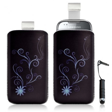 Housse coque étui pochette pour Samsung Galaxy Naos i5801 avec motif + Stylet mini