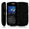 Housse coque rigide pour Blackberry Curve 8520 couleur noir avec motif fleur + film protecteur ecran