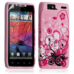 Housse étui coque en gel pour Motorola Razr XT910 avec motif + Film protecteur