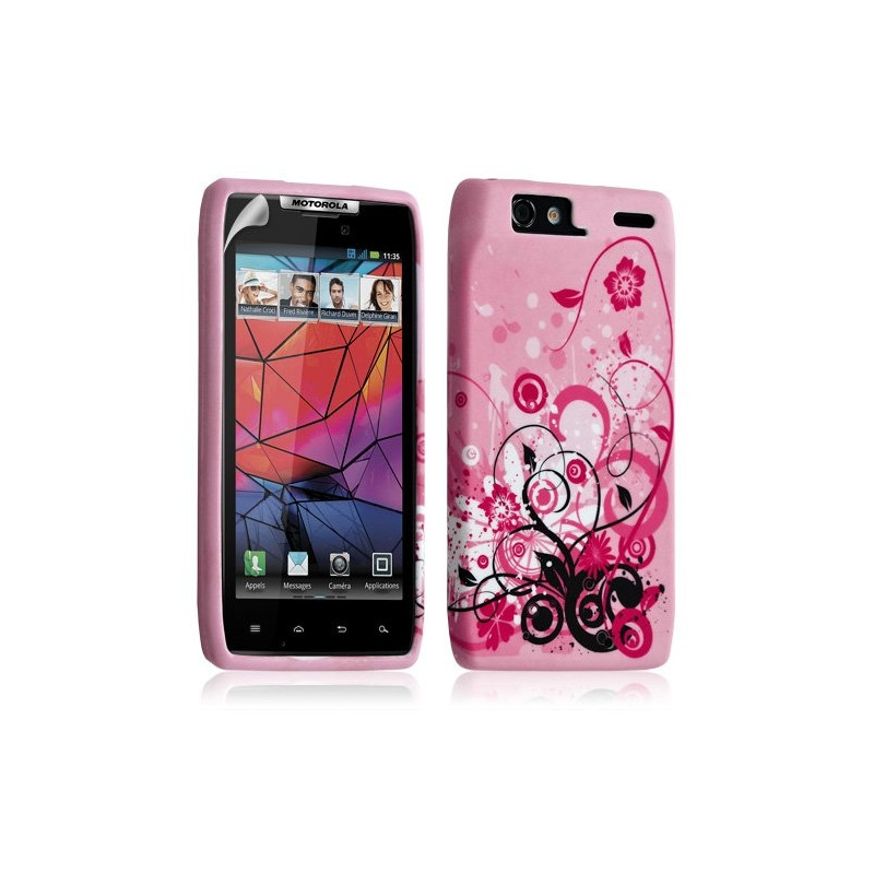 Housse étui coque en gel pour Motorola Razr XT910 avec motif + Film protecteur