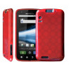 housse étui coque silicone en gel rouge pour Motorola Atrix + film de protection