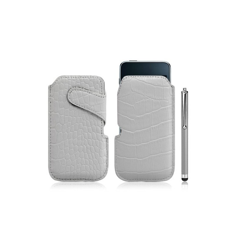 Housse coque étui pochette style croco pour Apple Ipod Touch 1G/2G/3G + Stylet