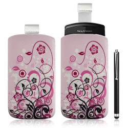 Housse coque étui pochette pour Sony Ericsson Xperia Play avec motif + Stylet luxe