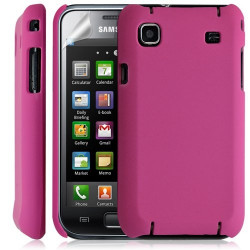 Housse étui coque rigide pour Samsung Galaxy S i9000 couleur rose + Film de protection