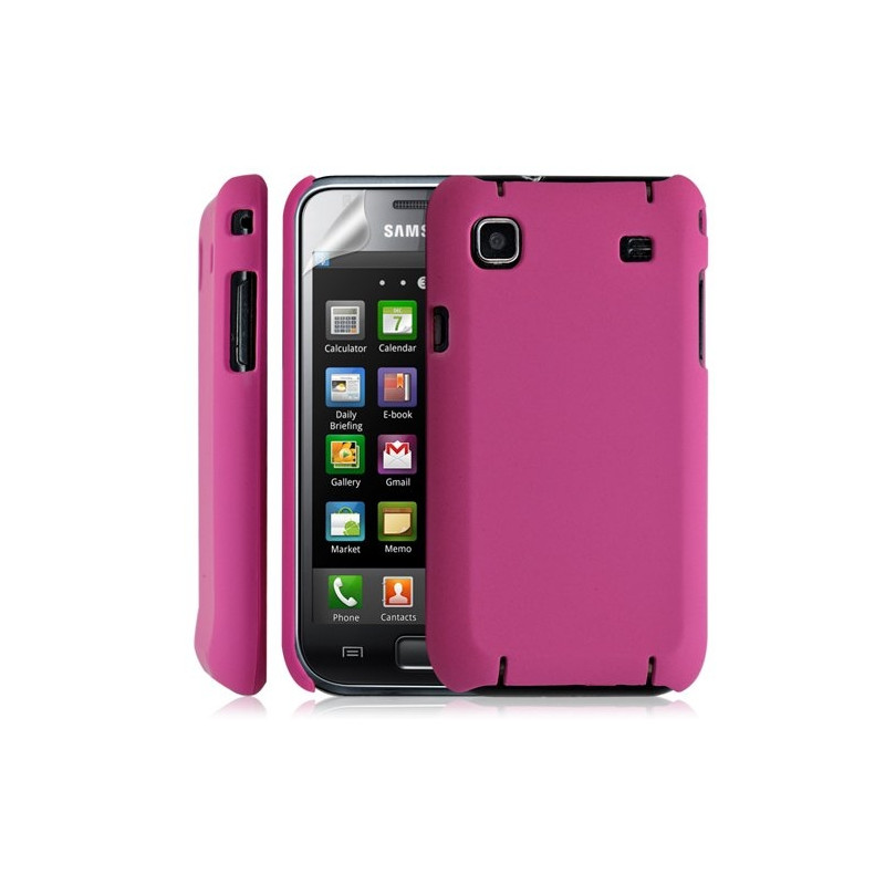 Housse étui coque rigide pour Samsung Galaxy S i9000 couleur rose + Film de protection