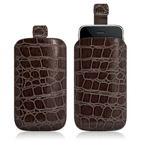 Housse coque étui pochette style croco pour Apple Iphone 3G/3GS