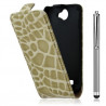 Housse étui coque style crocodile pour Galaxy W i8150 + stylet luxe